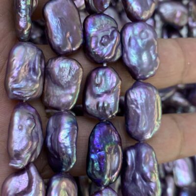 12x17mm Deep Purple Baroque Square Freshwater Pearls
