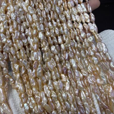 Perles Biwa Keshi métalliques naturelles de 5 à 8,5 mm