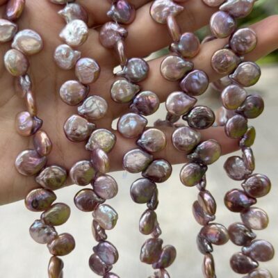 Collar de perlas de agua dulce en forma de lágrima de 10 mm de colores
