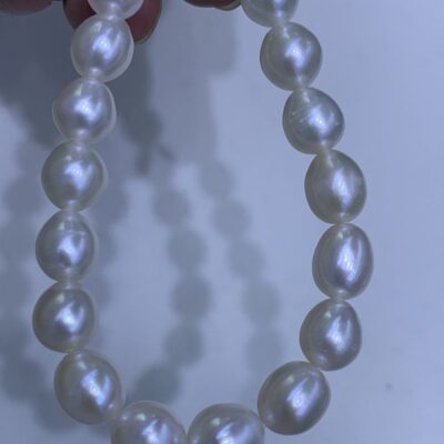 7–8 mm White Rice Freshwater Pearls with Minor Flaw