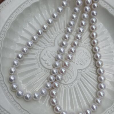 Perles d'eau douce blanches Edison de qualité supérieure, presque rondes, de 9 à 10 mm