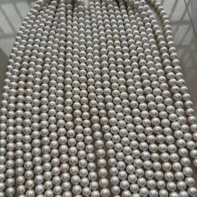 9-11mm High-Luster White Round Edison Pearl