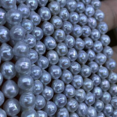 5–6mm Natural Silver-Gray Baroque Freshwater Pearls
