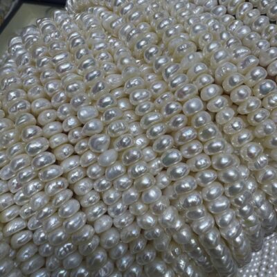 6-7mm Aurora Flat Back Baroque Freshwater Pearls