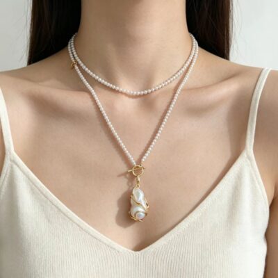 Handmade-Baroque-Freshwater-Pearl-Hoop-Earrings-OT-Clasp-Details-Show