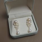 Boucles d'oreilles tressées en perles d'eau douce naturelles, faites main en France - Détails