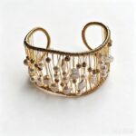 Natural-Freshwater-Pearl-Handmade-Gold-Cuff-Bracelet-Over-Details