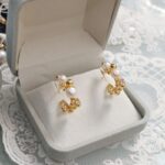 Natural-Freshwater-Pearl-Hoop-Stud-Earrings-Irregular-Design