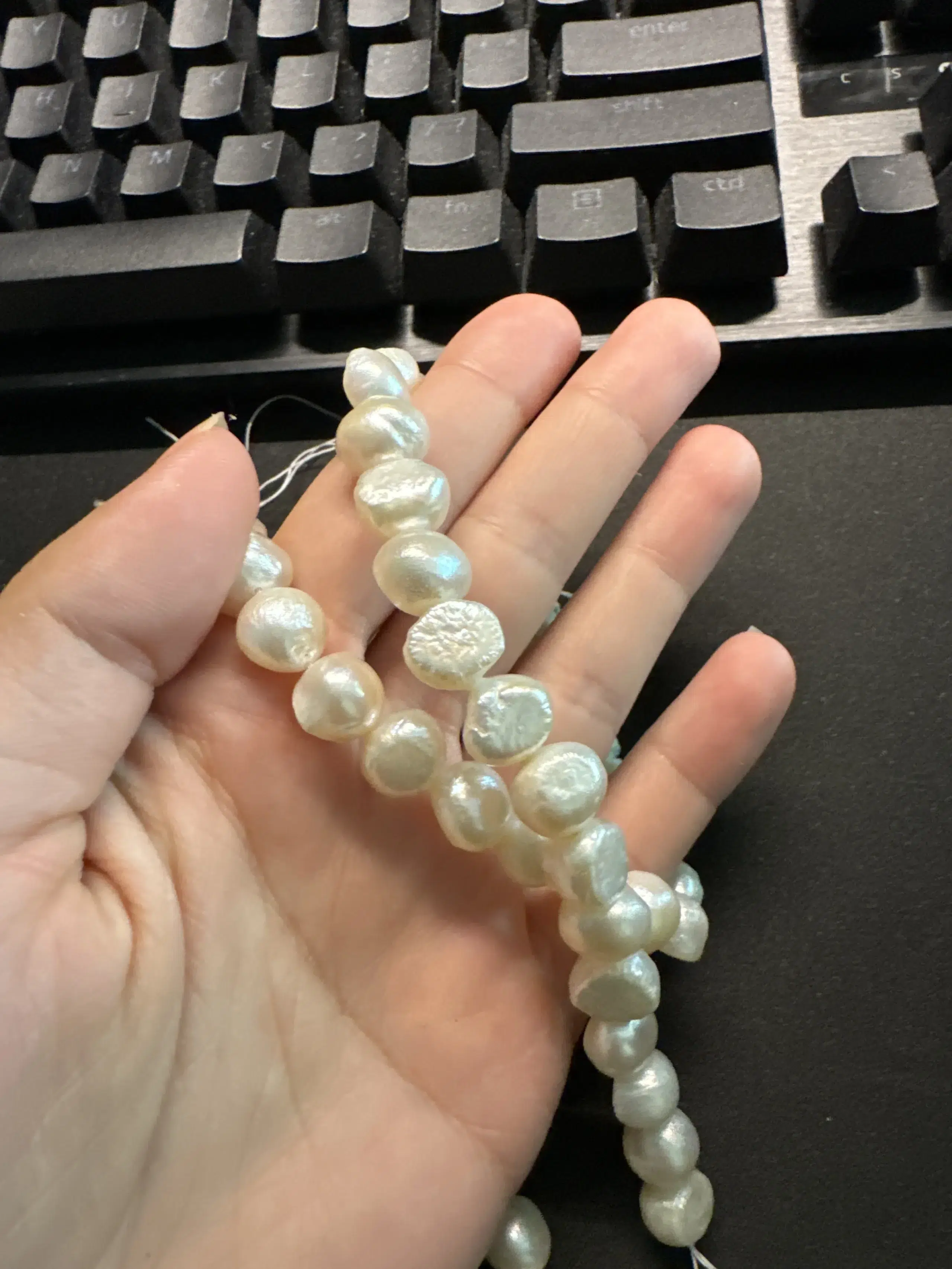 10-11mm Button Baroque Freshwater Cultured Pearls photo review