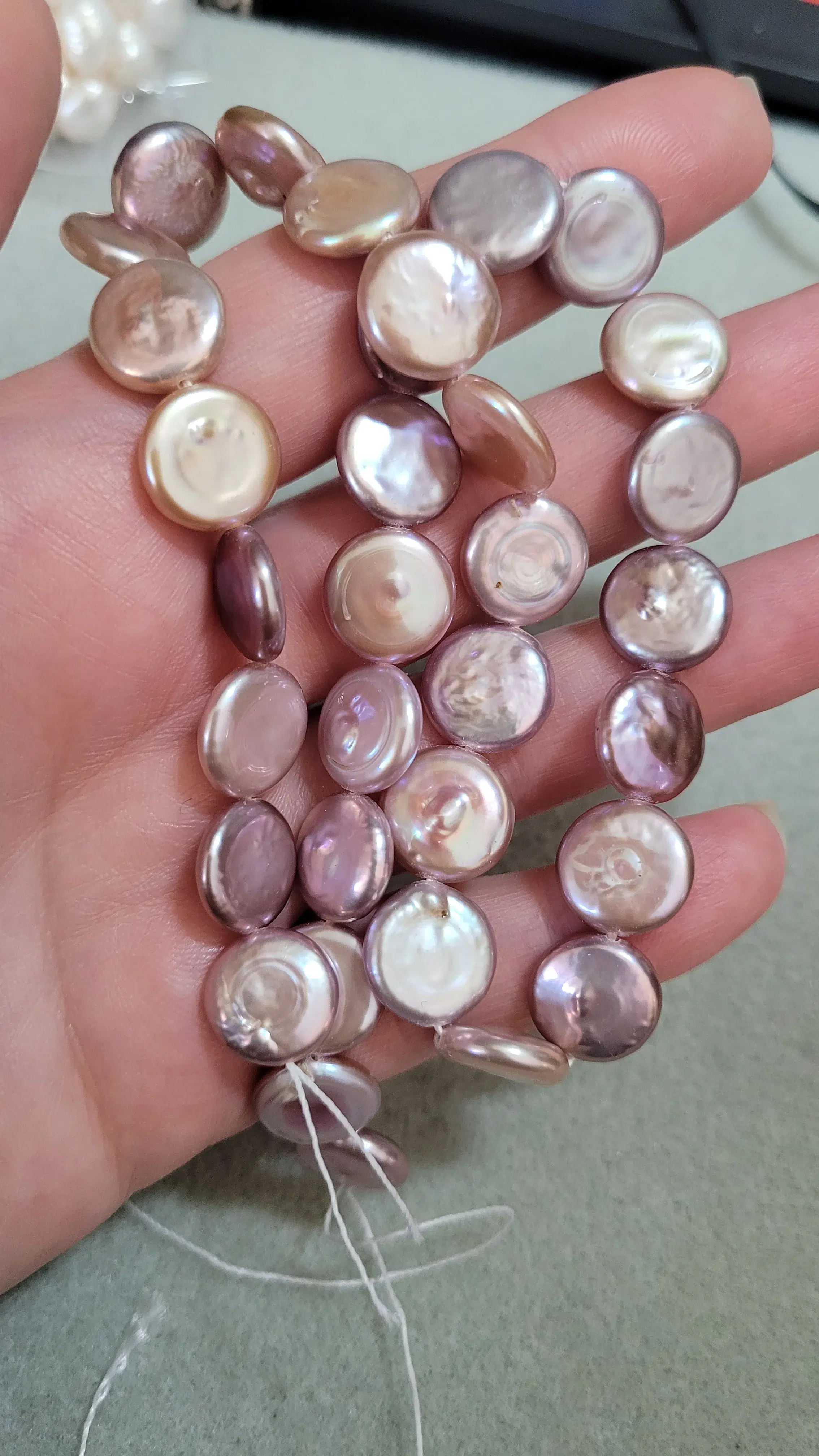 11-12mm Purple Button Natural Freshwater Pearls photo review