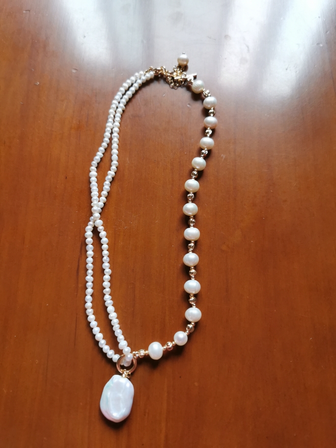18k Gold-Filled Freshwater Pearl and Heart Pendant Necklace photo review