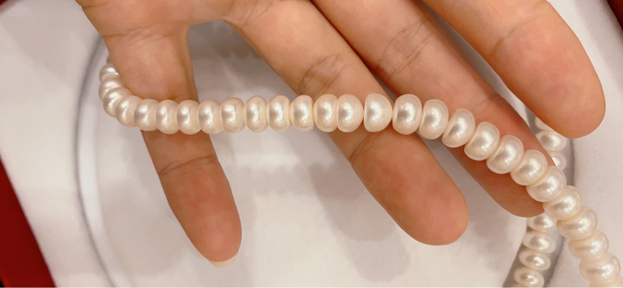 Avis photo sur le collier de perles d'eau douce avec fermoir en argent S925