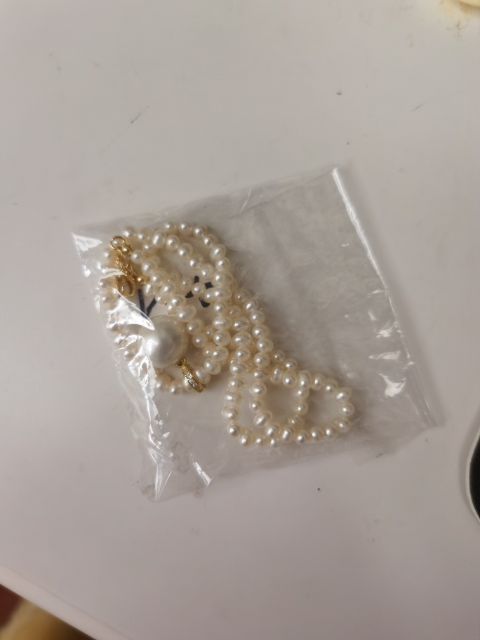 Gold-Plated S925 Silver Floating Freshwater Pearl Necklace photo review