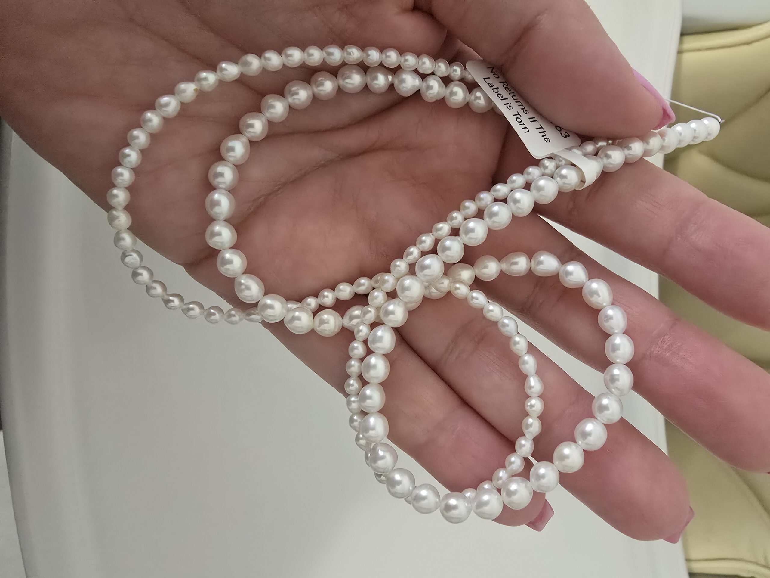 3mm+5mm White Round Freshwater Pearl Set photo review