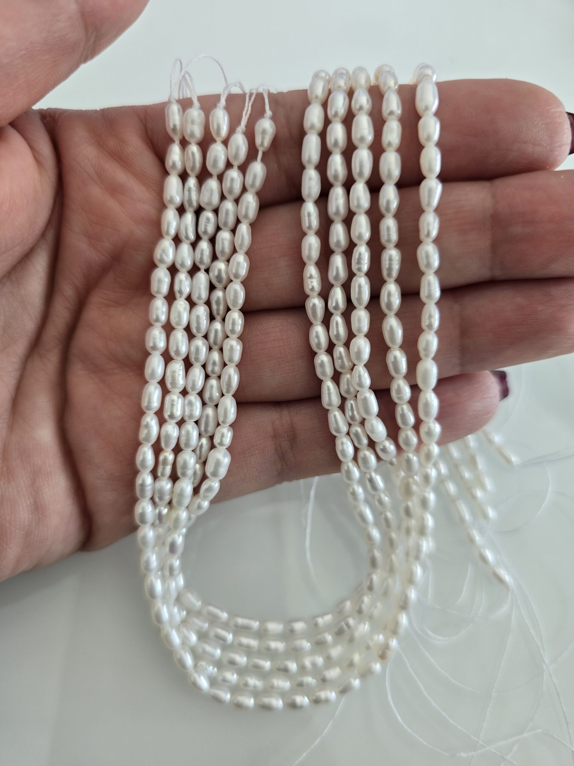 3mm Fine Rice-Shaped Natural Freshwater Pearls photo review