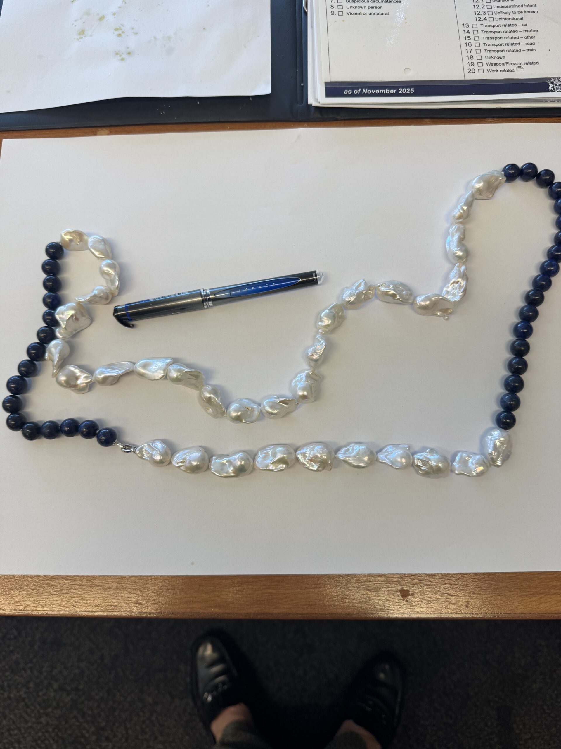 S925 Silver Lapis Lazuli and Baroque Freshwater Pearl Necklace photo review